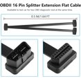 thumbnail image 5 of 1.6ft OBD-II 16 Pin Splitter Extension Flat Cable OBD2 Male to Dual Female Adapter Cable Splitter OBDII Y Cable for GPS Tracker Diagnostic Tool & Code Reader (0.5M/1.6FT), 5 of 5