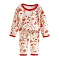 thumbnail image 5 of Ccpelsie Pyjama 2 Pcs pour Tout-Petit Garçon Printemps Automne Hiver Tenue de Nuit Ensemble de Pjs Col Rond Haut à Manches Longues et Pantalon Ensemble de Détente (Rouge, 3-4 Ans), 5 of 5