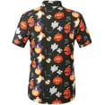 thumbnail image 2 of SSLR Mens Halloween Shirt Pumpkins Shirt Short Sleeve Button Down Shirt, 2 of 8