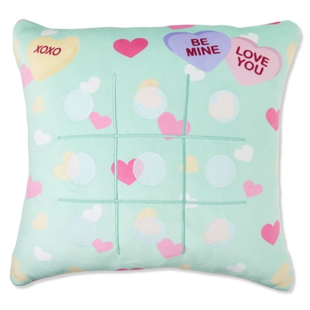 Tic Tac Toe Plush Pillow Playset, Multicolor, 15" x 15", 9 Pieces, Valentine's Day by Way To Celebrate