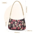 thumbnail image 3 of Womens Chain Shoulder Bag Skull Skeleton Roses Flowers Classic Tote Handbags Fashion Clutch Hobo Purse with Zipper for Travel Casual, 3 of 7