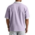 thumbnail image 5 of Men Short Sleeve Button Down Shirt with Contrast Trim Notched Collar Relaxed Fit Casual Top for Everyday Wear, 5 of 8