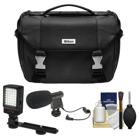 Nikon Deluxe Digital SLR Camera Case with LED Light & Bracket + Microphone Kit for D3200, D3300, D5300, D5500, D7100, D7200, D610, D750, D810 Nikon Deluxe Digital SLR Camera Case with LED Light & Bracket + Microphone Kit for D3200, D3300, D5300, D5500, D7100, D7200, D610, D750, D810