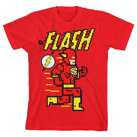 Flash Pixel Run Boy's Red T-shirt-XL