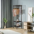 thumbnail image 4 of Tall Corner Coat Rack Organizer - Freestanding Hall Tree with Shelves (188x40x40cm), 4 of 7