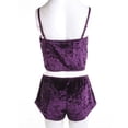 thumbnail image 5 of Dewadbow Women 2pcs Velvet Sleepwear Spaghetti Strap Velvet Shorts Pajama Set Ladies Sleepwear female Pajama Party Set, 5 of 6