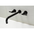 thumbnail image 2 of Kingston Brass KS8050ML Milano Two-Handle 3-Hole Wall Mount Roman Tub Faucet in Matte Black, 2 of 6