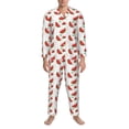 thumbnail image 3 of Salouo Hand Drawn Watermelon Print Button-Front Long Sleeve Pajama Set for Men, Soft 2Pjs Men's Long Sleeve Sleepwear-Large, 3 of 7
