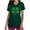 #0295-Green, variant on Uootdi Womens Tops Short Sleeve V Neck St Patrick's Day American Flag Shamrock Print Medical Shifts Casual Scrubs Tops Blouses Gift