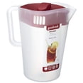 thumbnail image 4 of Good Cook 1 Gallon Plastic Straining Pitcher Square lid with 3 strainers and Close no Spill, Dishwasher Safe, Clear and Red, 4 of 4