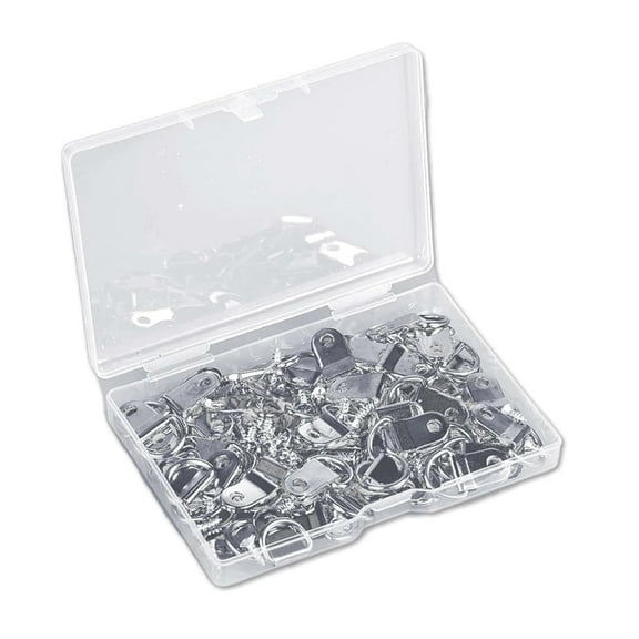 Ciwanning 100pcs Picture Hangers Strong Plated Frame Wire Set with Screws Canvas Hook Wall Bracket Hangers for Wall Decor