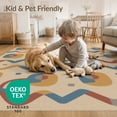 thumbnail image 4 of ODIKA 4'x6' Beige Abstract Geometric Washable Area Rug Modern Artistic With Dynamic Shapes And Flowing Lines for Home Office, Under Desk, Non-Slip Chair-Friendly, Flatwoven, 4 of 7