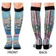 thumbnail image 4 of FORMRS Womens Knee High Socks Casual Long Thick Travel Daily Wear, 1 Pair, Blue Plants Window, 4 of 6