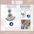 thumbnail image 3 of Turkish Blue Evil Eye Hamsa Hand Elephant Amulet Wall Protection Hanging Lucky, 3 of 11