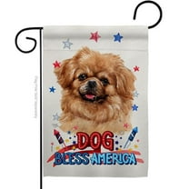 Breeze Decor G120191-BO Patriotic Tibetan Spaniel Animals Dog 13 x 18.5 in. Double-Sided Decorative Vertical Garden Flags for House Decoration Banner Yard Gift