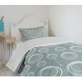 thumbnail image 4 of Ambesonne Geometric Quilted Bedspread Set 2 Pcs, Wavy Short Lines, Twin Size, Blue Grey Dust, 4 of 6