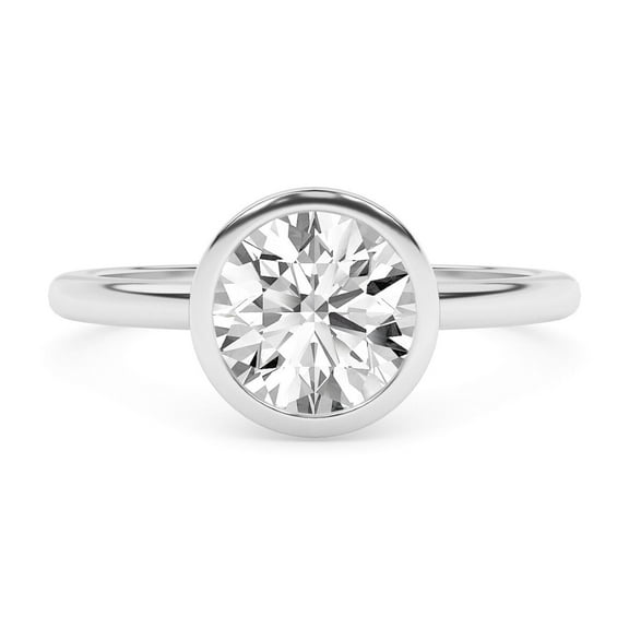 1.5 Ct Round Cut Simulated Diamond Ring, Women's Delicate Bezel Set Diamond Engagement Ring, Solitaire Diamond Ring, Perfect Proposal Ring, 925 Sterling Silver