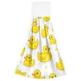 thumbnail image 7 of Yayeee Kitchen Hanging Hand Towels Set of 2 with Loop Bathroom Absorbent Tie Towel, Yellow Rubber Ducks, 7 of 7
