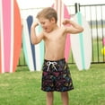 thumbnail image 4 of FORMRS Boys Swim Trunks Quick Dry Mesh Liner Boardshorts Sizes XS-XL, Black Neon Lightning, 4 of 7