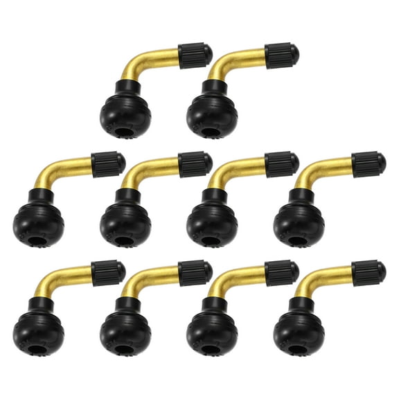 Unique Bargains Tire Valve Air Tyre PVR70 Bent 90 Degree Angled Snap in Rubber Base 10pcs