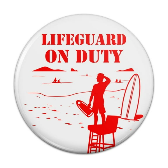Lifeguard On Duty Pinback Button Pin