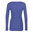 thumbnail image 4 of Womens Long Sleeve V Neck T-Shirts Ribbed Knit Casual Tee Tops Slim Fitted Basic Shirts, 4 of 4