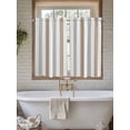 thumbnail image 6 of Brown Grey Stripe Kitchen Curtains 54 Inches length, Modern Farmhouse Vertical Striped Window Treatment Curtain Drapes, Decorative Window Curtains for Bedroom Cafe, 52"x54", 2 Panels, 6 of 7