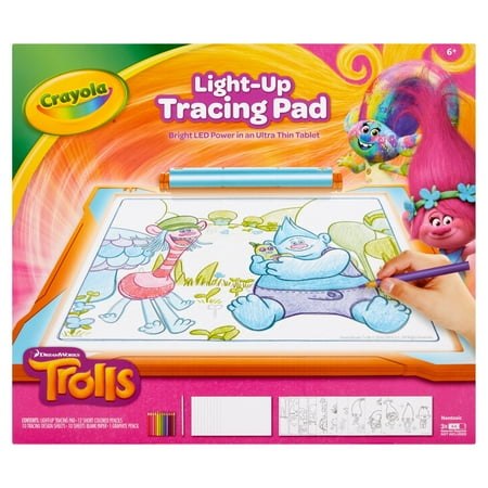 crayola light up tracing pad featuring trolls 20 pieces walmart com