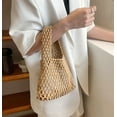 thumbnail image 2 of Kukuzhu Mesh Tote Bag Women's Woven Handbags Summer Travel Purse Handbag Large Hobo Bag Texture Shoulder Bag, 2 of 7