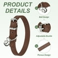 thumbnail image 3 of Dog Collar with Bell, Pu Leather Cat Collars Pet Basic Soft Padded Adjustable Buckle, 10" (Brown, 1 Pcs), 3 of 7