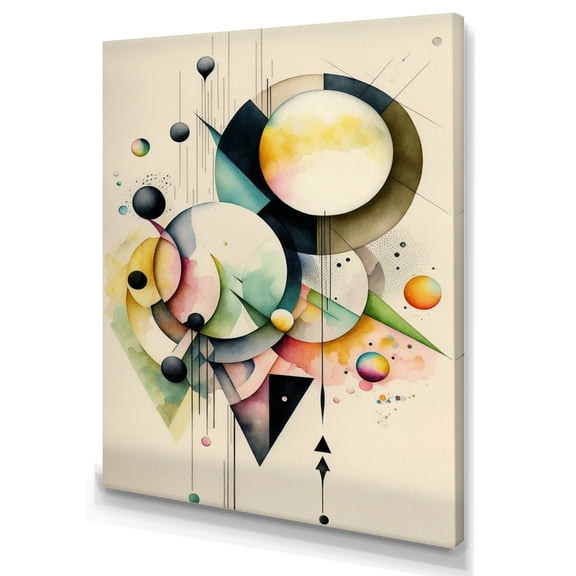 Designart Pastel Minimalist Multi Shape Art I Canvas Wall Art