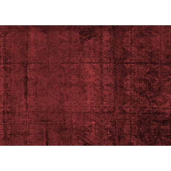 Ahgly Company Indoor Rectangle Abstract Red Modern Area Rugs, 2' x 4'