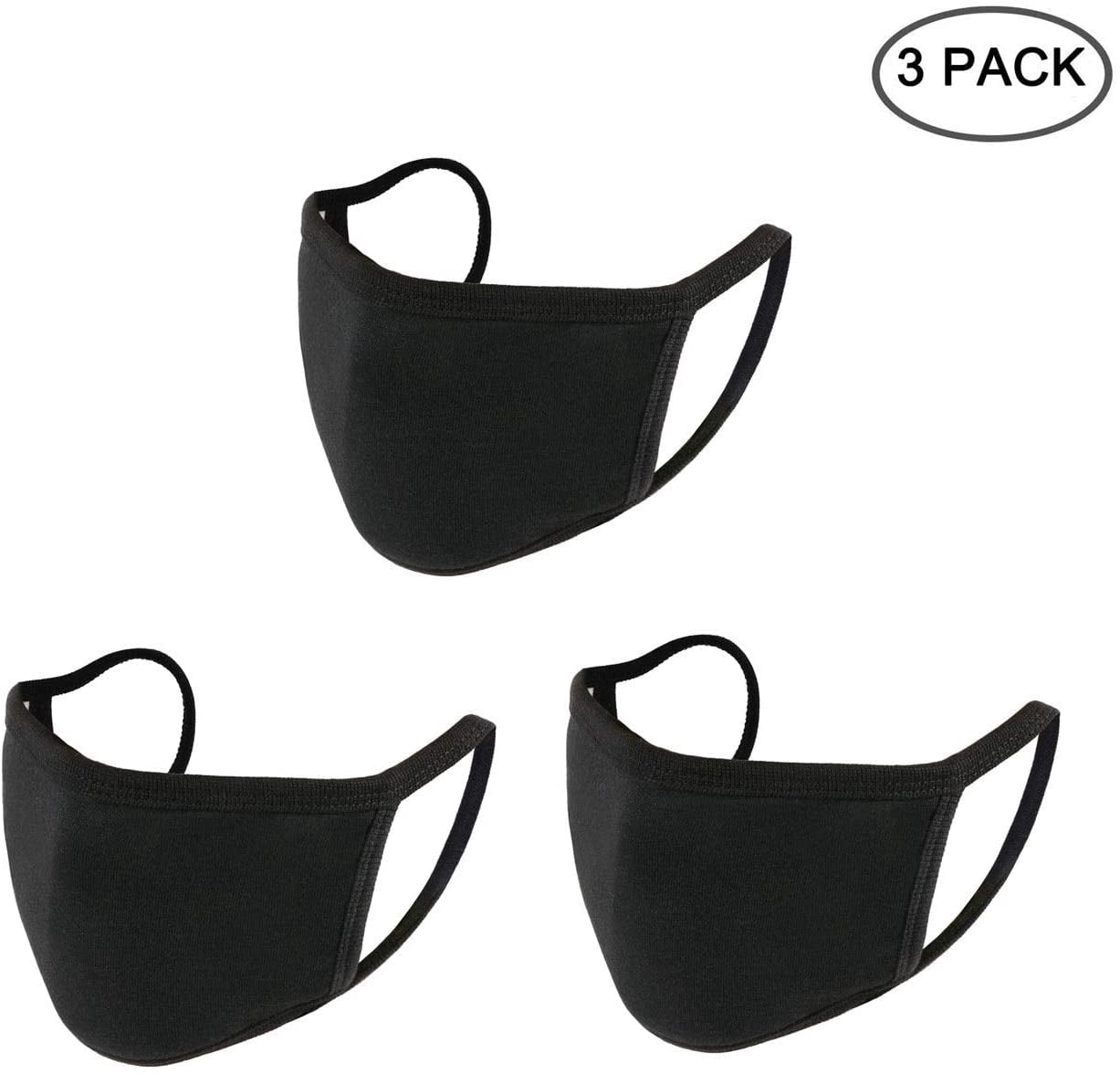 Face Mask 3 Pack Unisex Reusable Machine Wash for Men Women Made In USA