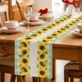 thumbnail image 5 of Sunflowers Table Runner 120 Inches, Farmhouse Green White Plaid Vintage Rustic Plants Bed Runner Dresser Scarves Tabletop for Indoor Outdoor Parties/Ceremony/Banquet, 13"x 120", 5 of 9