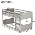 thumbnail image 3 of PORKISS Low Bunk Beds for Kids, New Upgraded Twin Over Twin Floor Bunk Bed with Ladder, Modern Bedroom Furniture Wood Bunk Bed for Boys Girls Teens, Easy Assembly, Antique White, 3 of 12