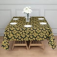 thumbnail image 3 of Black Yellow Sunflower Pattern Square Tablecloth,Waterproof Square Table Cover,Wipeable Spillproof Washable Table Cover for Home Kitchen Party Decor 42"X42"(107x107cm), 3 of 6