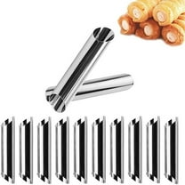 Stainless Steel Columnar Horn Biscuit Mold - 10 Pcs Screw Croissant Stainless Steel Roll For Baking Ice Roll Cake Non Stick, By PRYESS