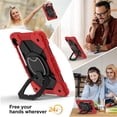 thumbnail image 6 of Heavy Duty Shockproof Case for Samsung Galaxy Tab S10 FE , Galaxy Tab S9 FE , Galaxy Tab S9,Anti drop silicone+PC Layer Protective Case 360 ° Rotating Square Handle Stand With Shoulder Strap,Red, 6 of 8