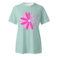 thumbnail image 4 of TSADFHJI Chandail à Col Rond pour Femmes T-Shirt Imprimé à Manches Courtes Col Rond Haut Blouse TG Vert Menthe, 4 of 5