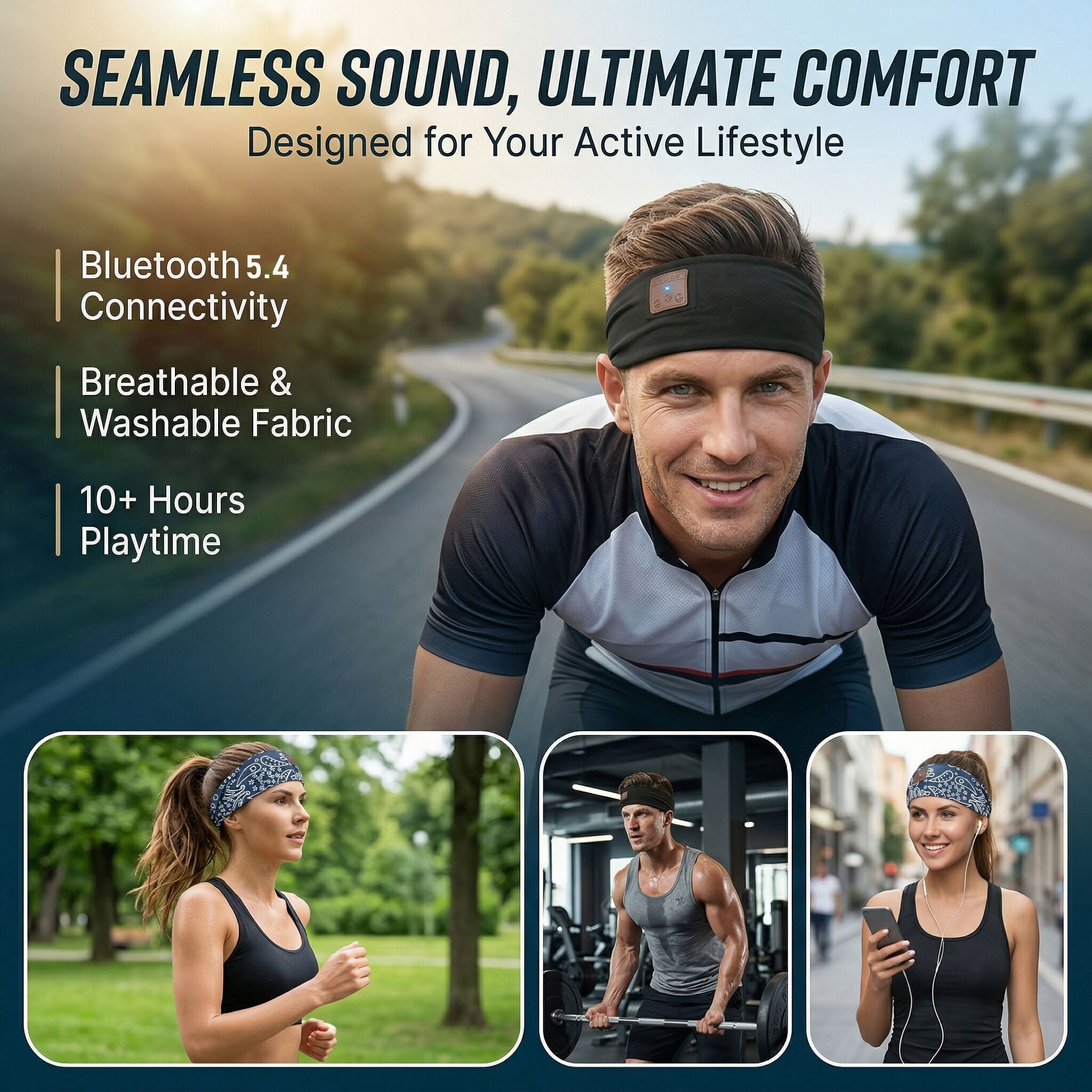 2-Pack Sleeping Headphones Bluetooth 5.4 Headband Headband Headphones with Ultra-Thin Speakers, Headsets Headband for Side Sleepers Running Insomniac Travel Meditation