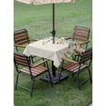 thumbnail image 3 of Outdoor Tablecloth with Umbrella Hole and Zipper, Christmas Eucalyptus Leaves Square Table Cloth 60x60 Inch Waterproof Tablecloth, Winter Pine Fruit Xmas Berry Picnic Table Cover for Patio Camping, 3 of 7