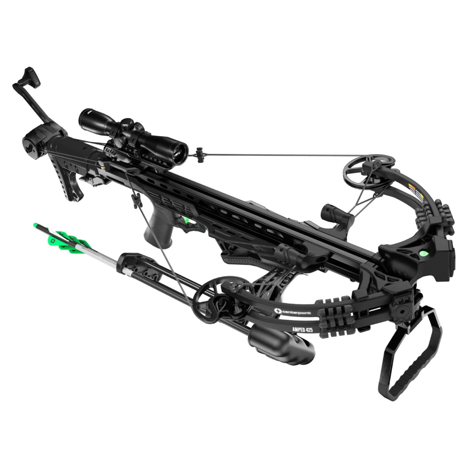 CenterPoint Archery Amped 425 FPS Compound Crossbow with Crossbow Package & Silent Crank (Black)