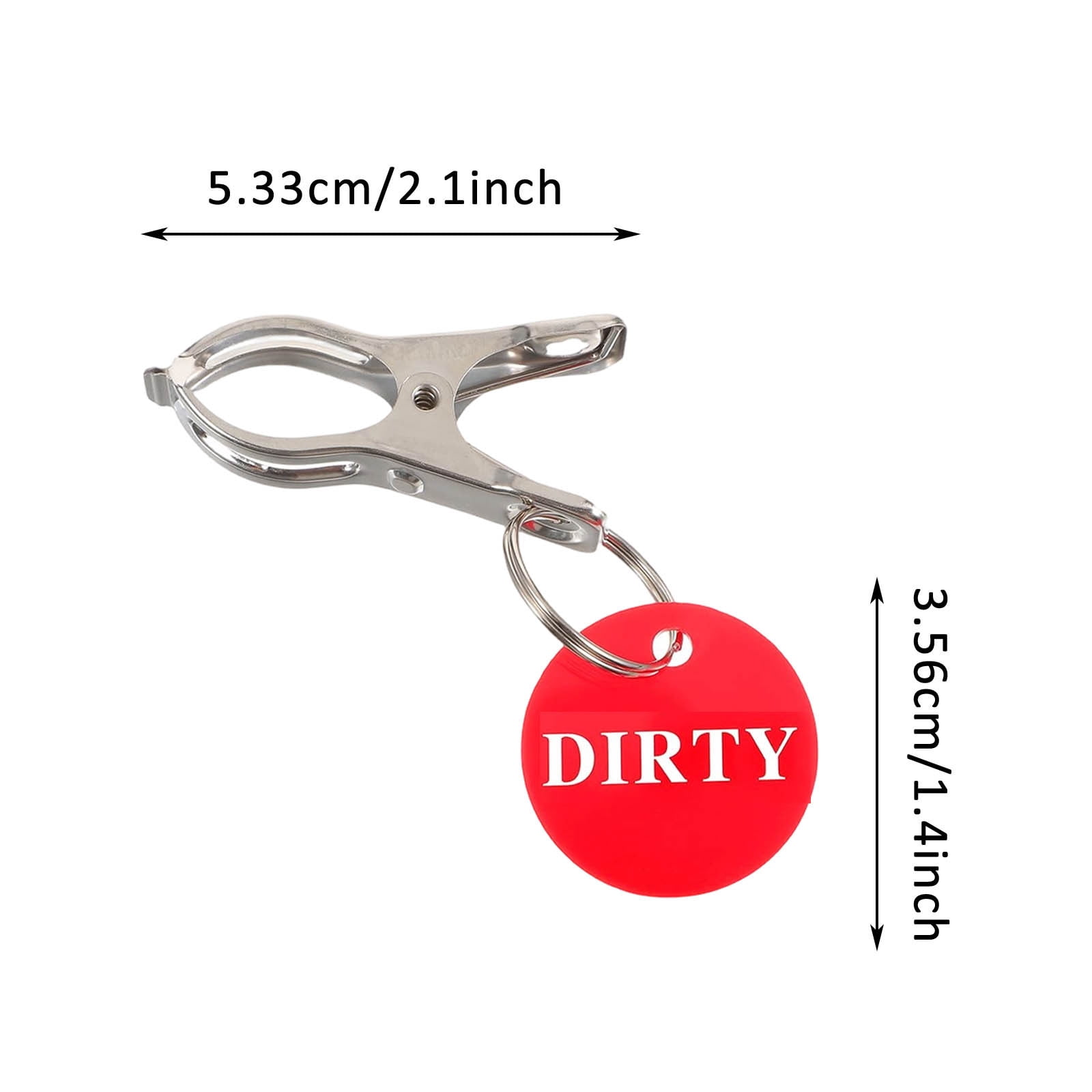 4 Pcs Clean Laundry Indicator Clips, Red Green Signs for Washer Dishwasher & Baskets, Metal Household Labels