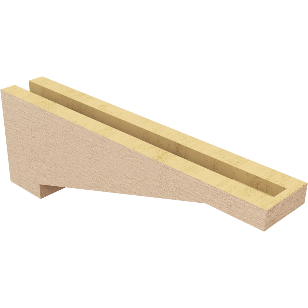 3"W x 18"D x 6"H Thin Burlington Rough Cedar Woodgrain TimberThane Corbel, Primed Tan