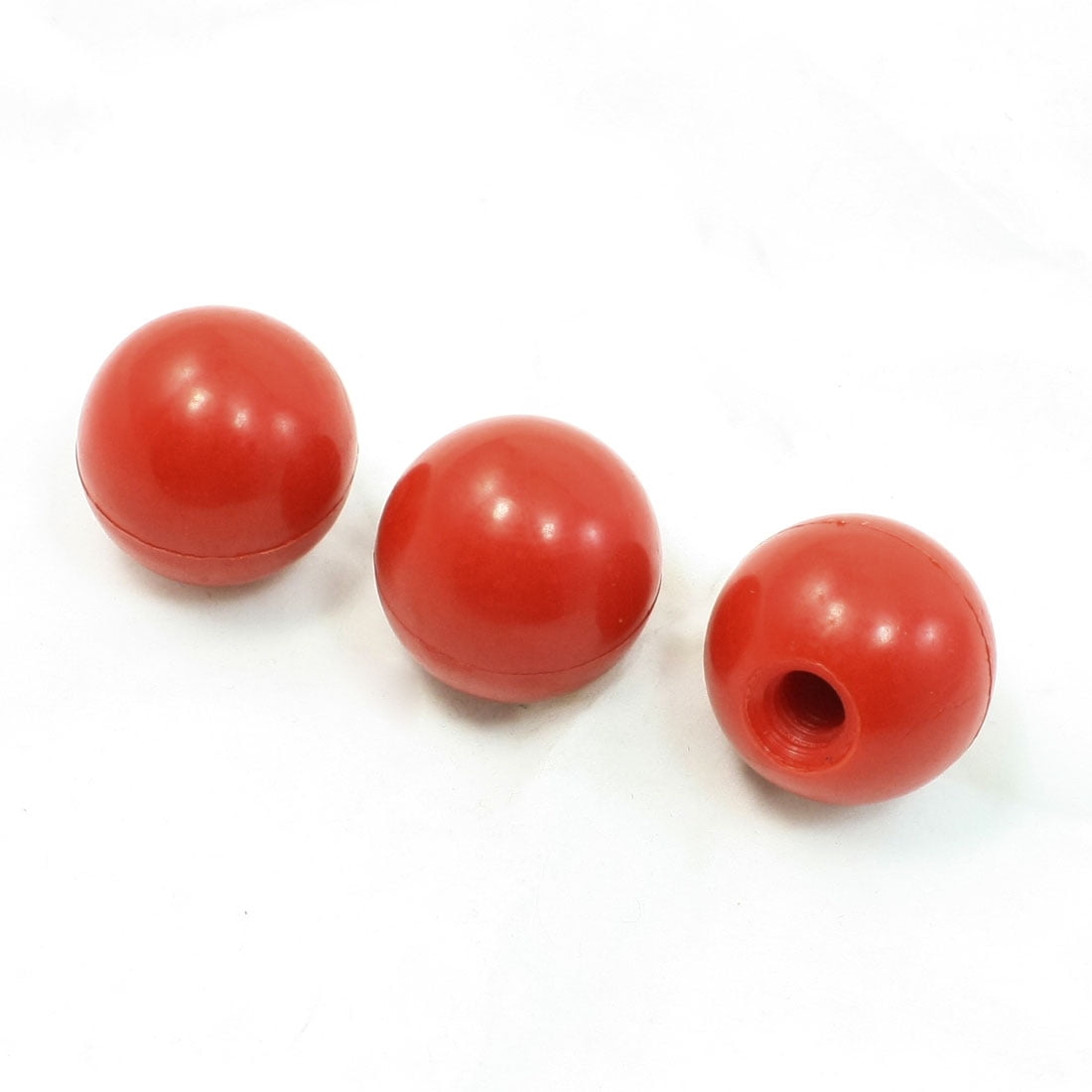 Machine Tool Handle 10mm Thread 34mm Diameter Red Plastic Ball Knobs 3