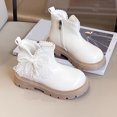 thumbnail image 6 of CAICJ98 Ankle Boots Girls Bow Glitter Sequin Side Zipper Low Chunky Heel Dress Booties Fall Winter Toddler Girls Boots (Toddler/Little Kid/Big Kid),11, 6 of 9