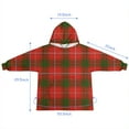 thumbnail image 7 of Red Green Checkerboard Checkered Pattern Blanket Hoodies for Kids 6-13YR Oversize Wearable Blanket Hoodies for Boys Girls Teens, 7 of 7