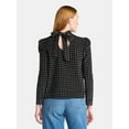 thumbnail image 3 of Time and Tru Women's Tie Back Corduroy Top with Long Sleeves, Sizes XS-XXXL, 3 of 5
