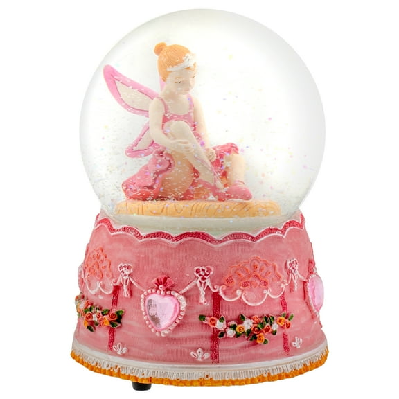 Rotating Ballerina Princess Fairy 100MM Musical Water Globe Plays Tune Swan Lake