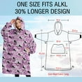 thumbnail image 4 of Oversized Wearable Blanket Hoodie,Pink Cartoon Horse Star Pattern Sherpa Blanket Hoodie with Super Pockets,Super Warm Fuzzy Pullover for Women & Men, 4 of 6